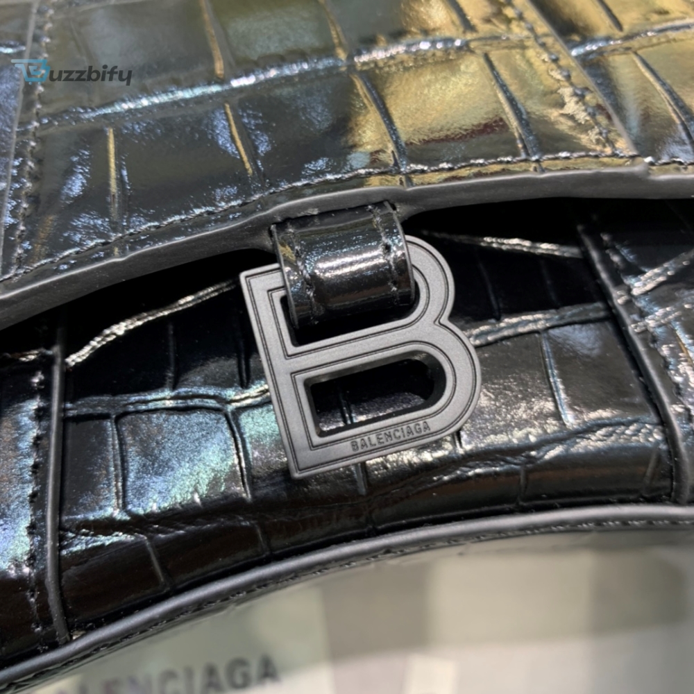 Balenciaga Hourglass Mini Handbag In Black For Women Womens Bags 4.7In12cm