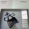 Balenciaga Hourglass Mini Handbag With Chain In Black For Women Womens Bags 4.7In12cm