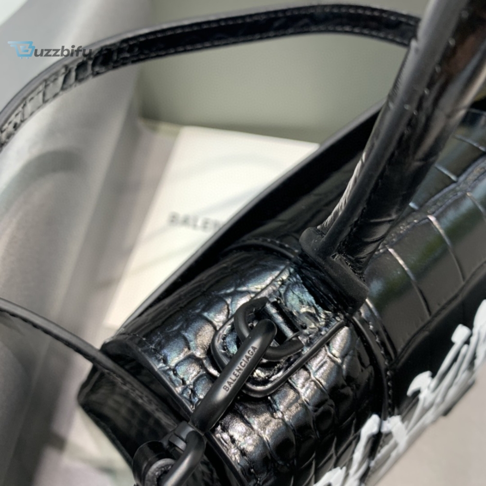 Balenciaga Hourglass Small Handbag In Black For Women Womens Bags 9In23cm