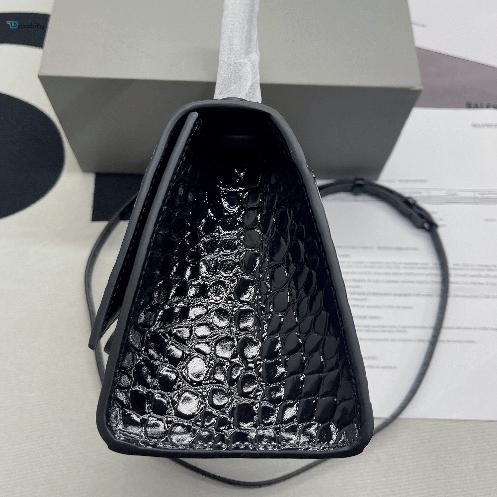 Balenciaga Hourglass Small Handbag In Black For Women Womens Bags 9In23cm