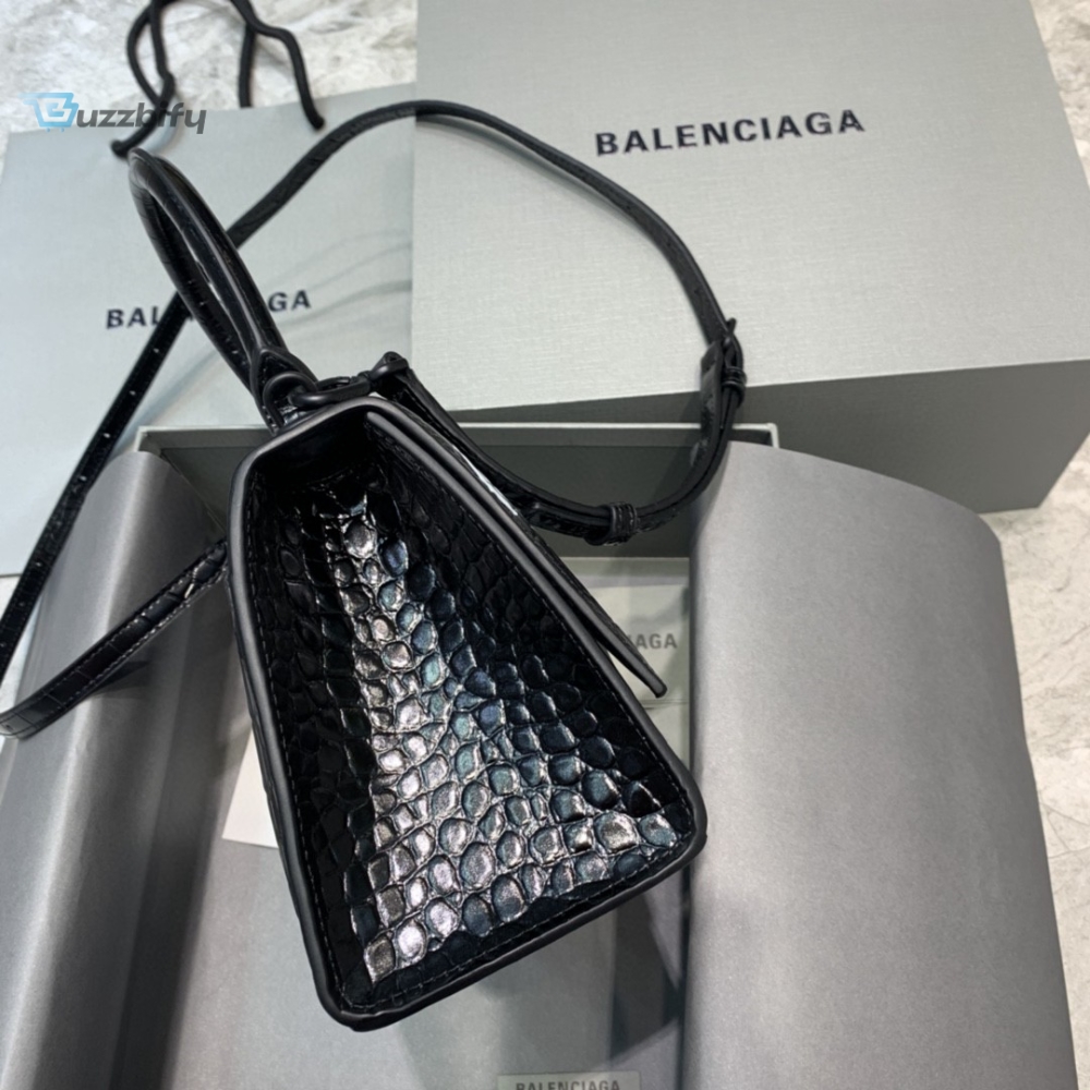 Balenciaga Hourglass Small Handbag In Black For Women Womens Bags 9In23cm