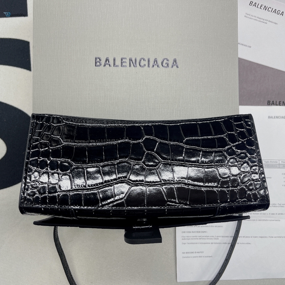 Balenciaga Hourglass Small Handbag In Black For Women Womens Bags 9In23cm