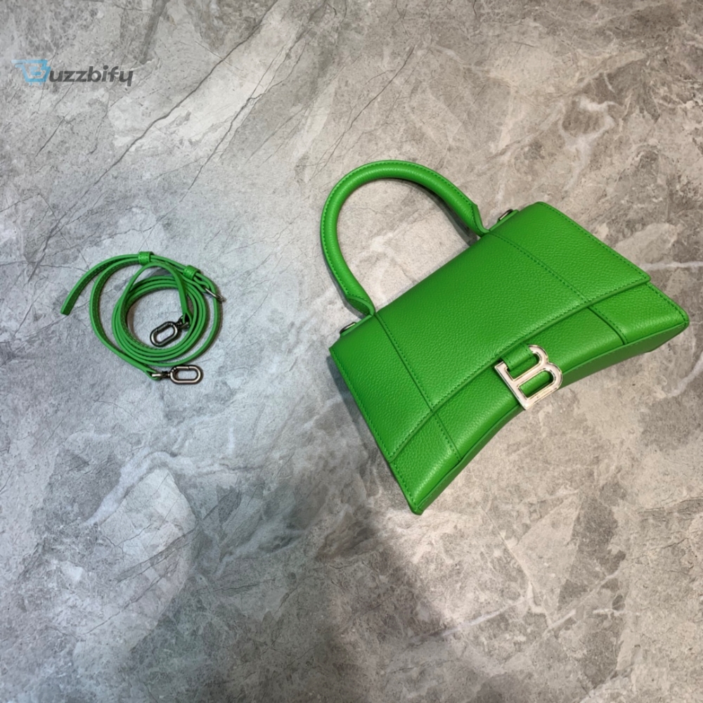 Balenciaga Hourglass Small Handbag In Green For Women Womens Bags 9In23cm
