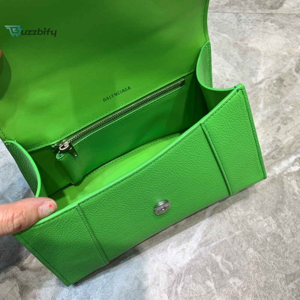 Balenciaga Hourglass Small Handbag In Green For Women Womens Bags 9In23cm