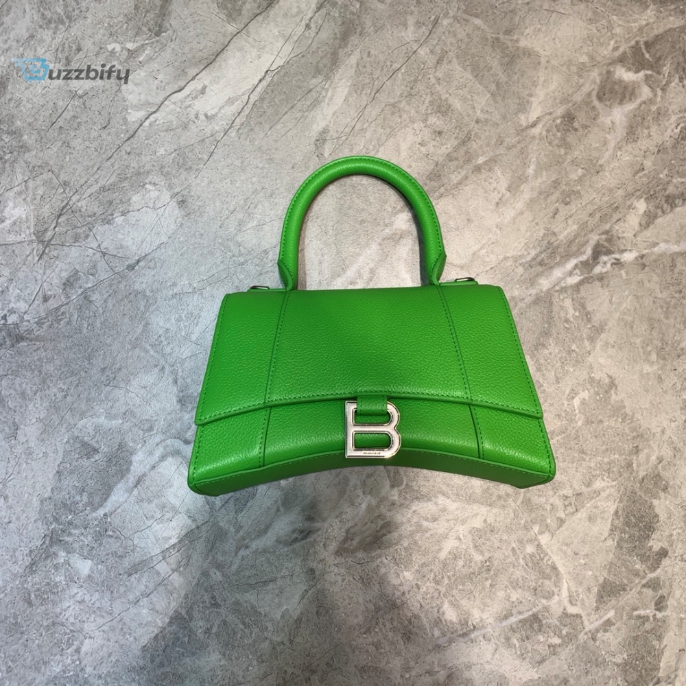 Balenciaga Hourglass Small Handbag In Green For Women Womens Bags 9In23cm
