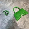 Balenciaga Hourglass Small Handbag In Green For Women Womens Bags 9In23cm