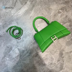 Balenciaga Hourglass Small Handbag In Green For Women Womens Bags 9In23cm