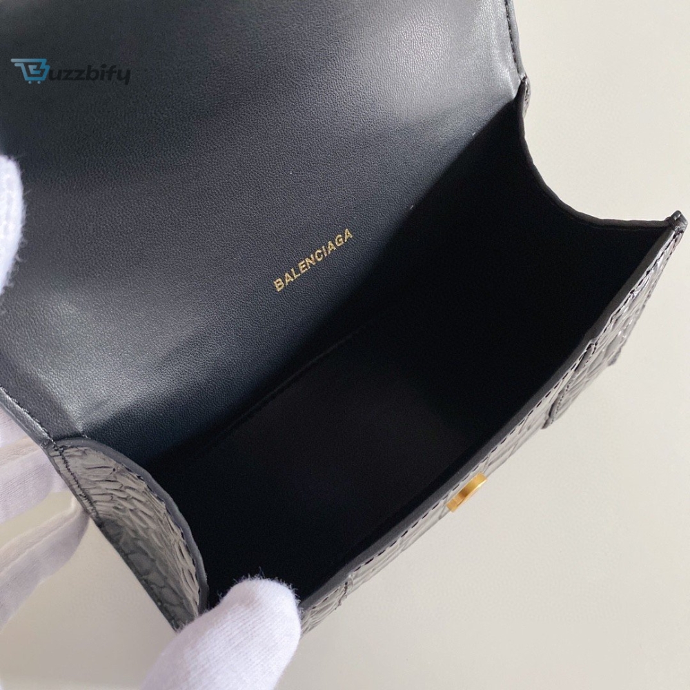 Balenciaga Hourglass Xs Handbag In Black For Women Womens Bags 7.4In19cm