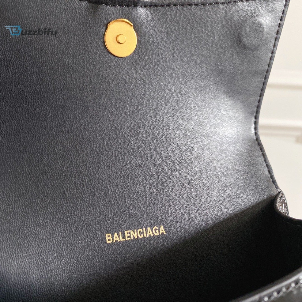 Balenciaga Hourglass Xs Handbag In Black For Women Womens Bags 7.4In19cm