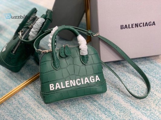 Balenciaga Ville Mini Handbag In Dark Green For Women Womens Bags 7In18cm
