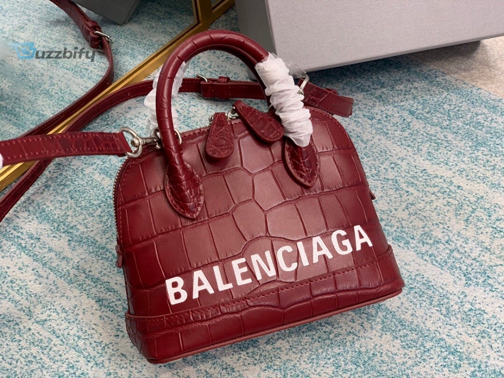 Balenciaga Ville Mini Handbag In Dark Red For Women Womens Bags 7In18cm
