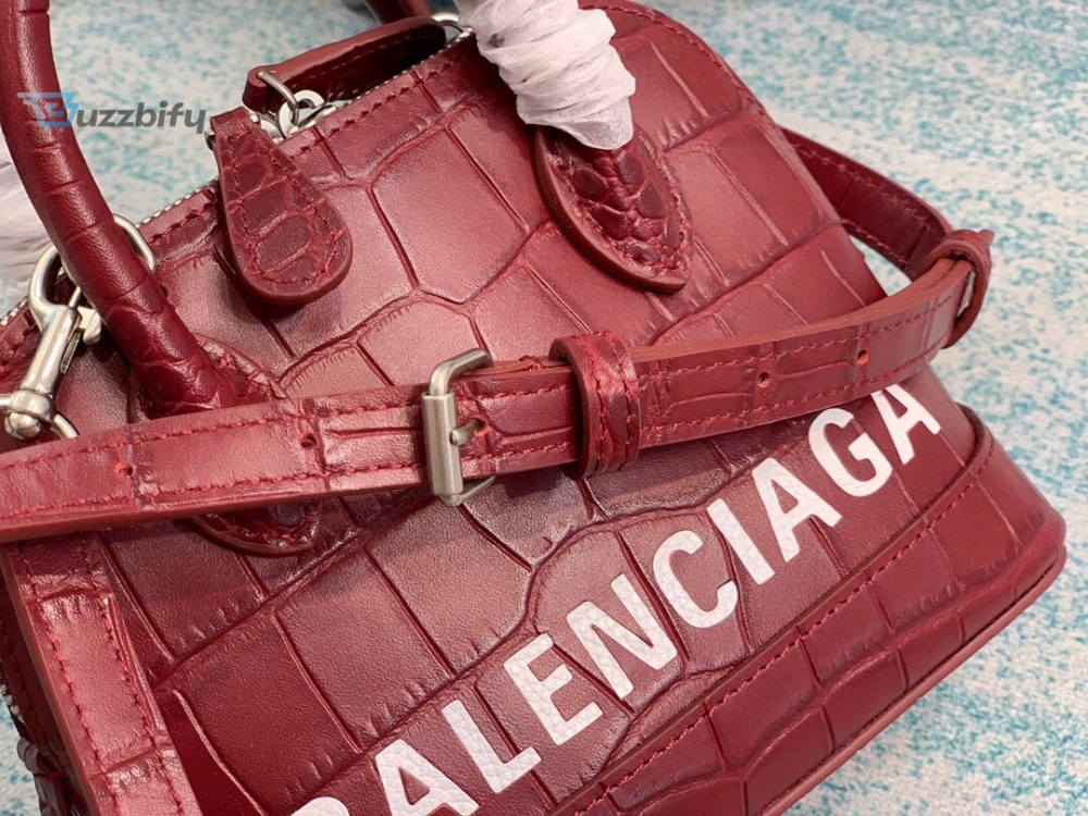 Balenciaga Ville Mini Handbag In Dark Red For Women Womens Bags 7In18cm