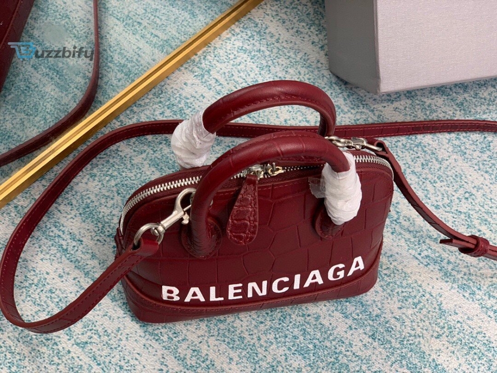 Balenciaga Ville Mini Handbag In Dark Red For Women Womens Bags 7In18cm