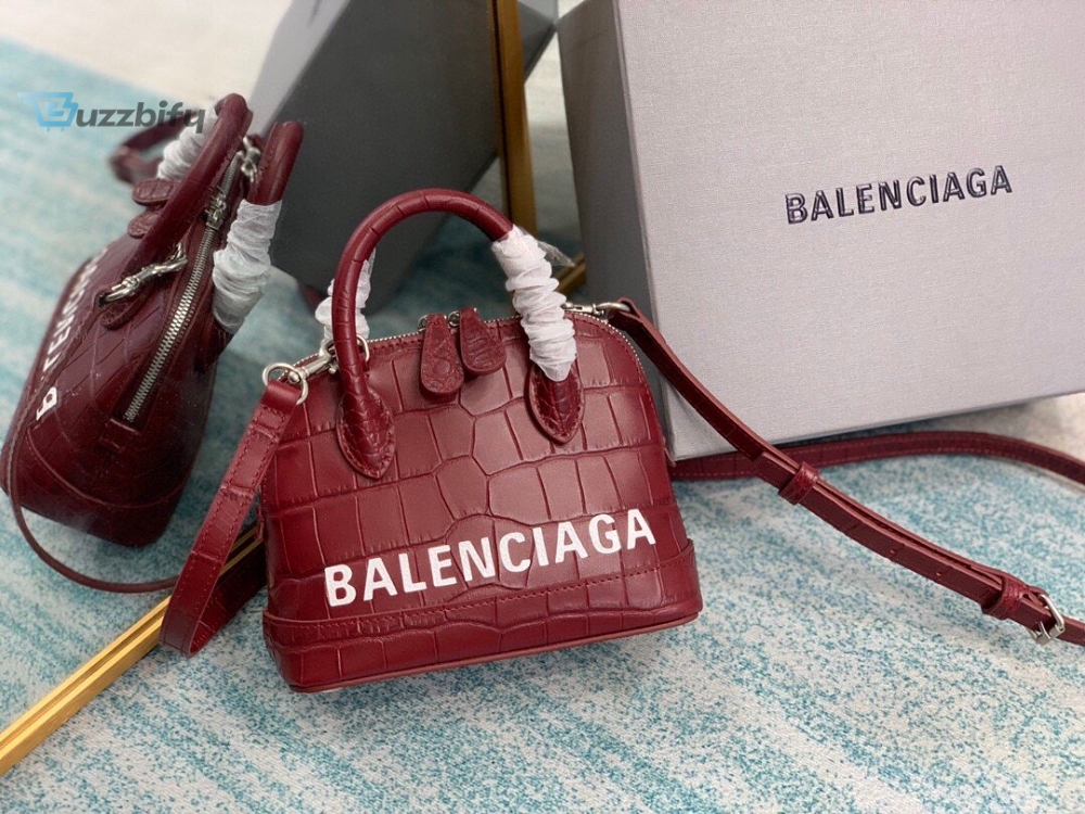 Balenciaga Ville Mini Handbag In Dark Red For Women Womens Bags 7In18cm