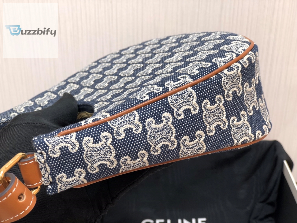 Celine Ava Bag In Triomphe Canvas Denim For Women 9In23cm