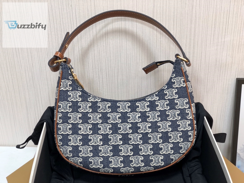 Celine Ava Bag In Triomphe Canvas Denim For Women 9In23cm
