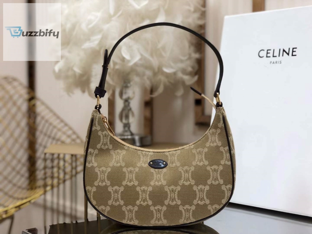 Celine Ava Bag In Triomphe Canvas Xl Beige For Women 9In23cm