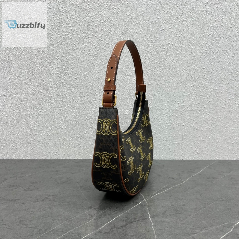 Celine Ava Bag In Triomphe Canvas Xl Brown For Women 9In23.5Cm