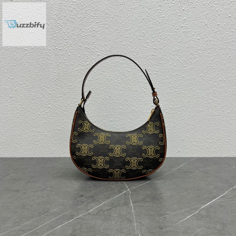 Celine Ava Bag In Triomphe Canvas Xl Brown For Women 9In23.5Cm