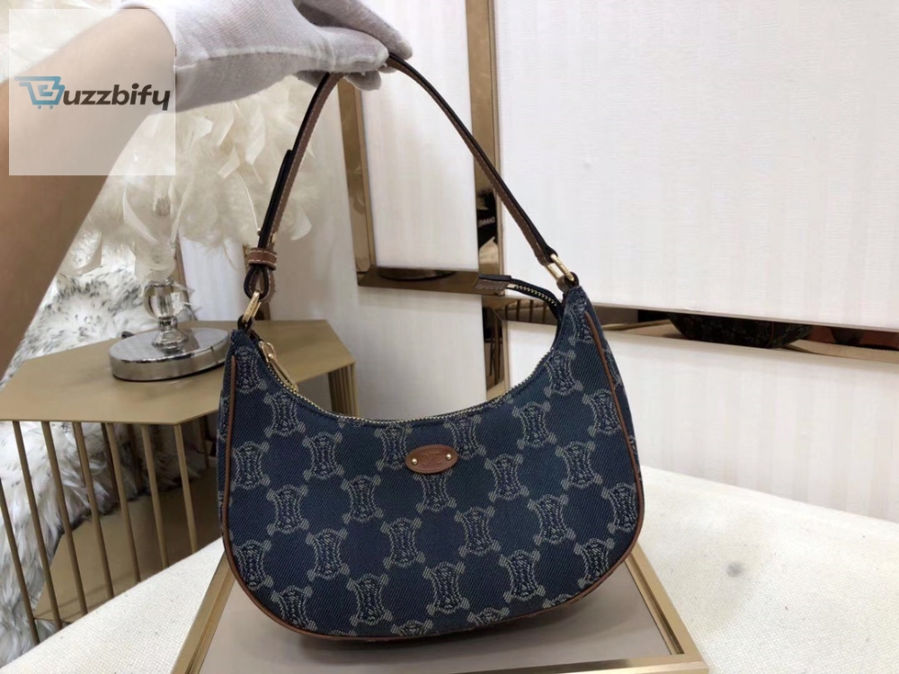 Celine Ava Bag In Triomphe Canvas Xl Denim For Women 9In23cm