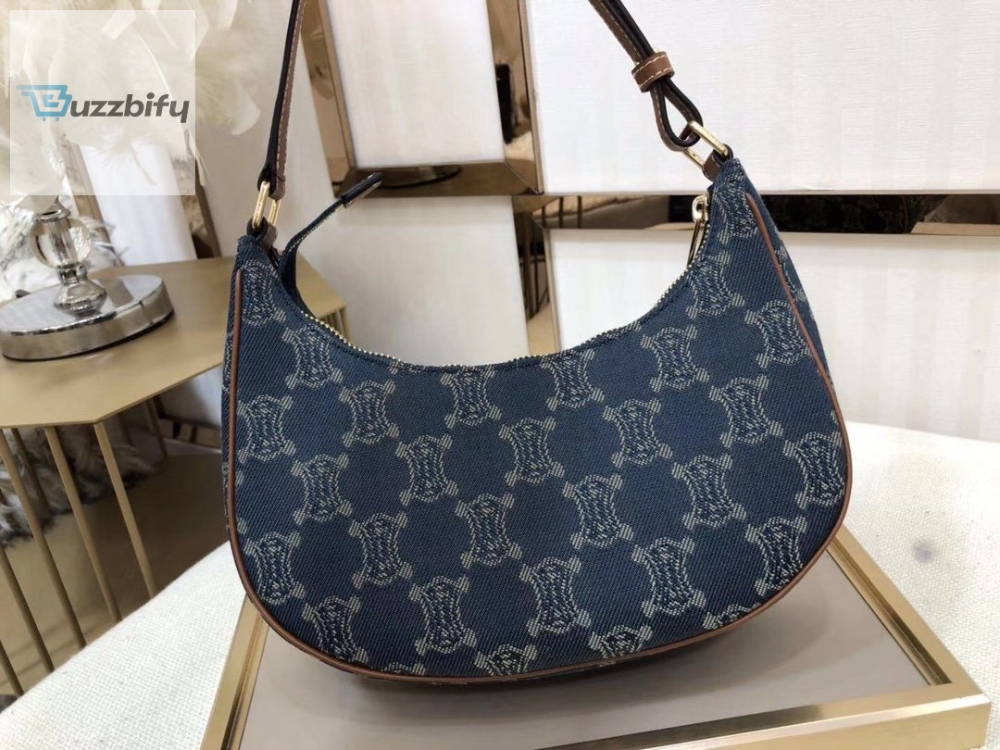 Celine Ava Bag In Triomphe Canvas Xl Denim For Women 9In23cm