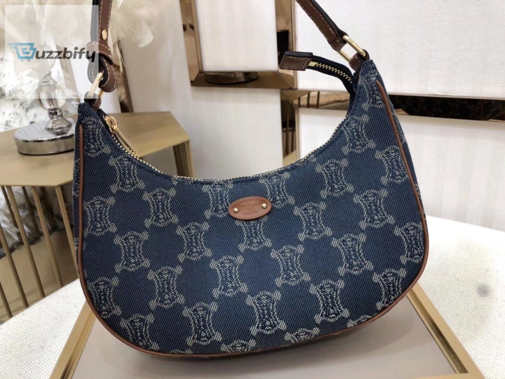 Celine Ava Bag In Triomphe Canvas Xl Denim For Women 9In23cm