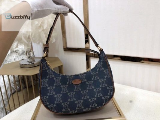Celine Ava Bag In Triomphe Canvas Xl Denim For Women 9In23cm