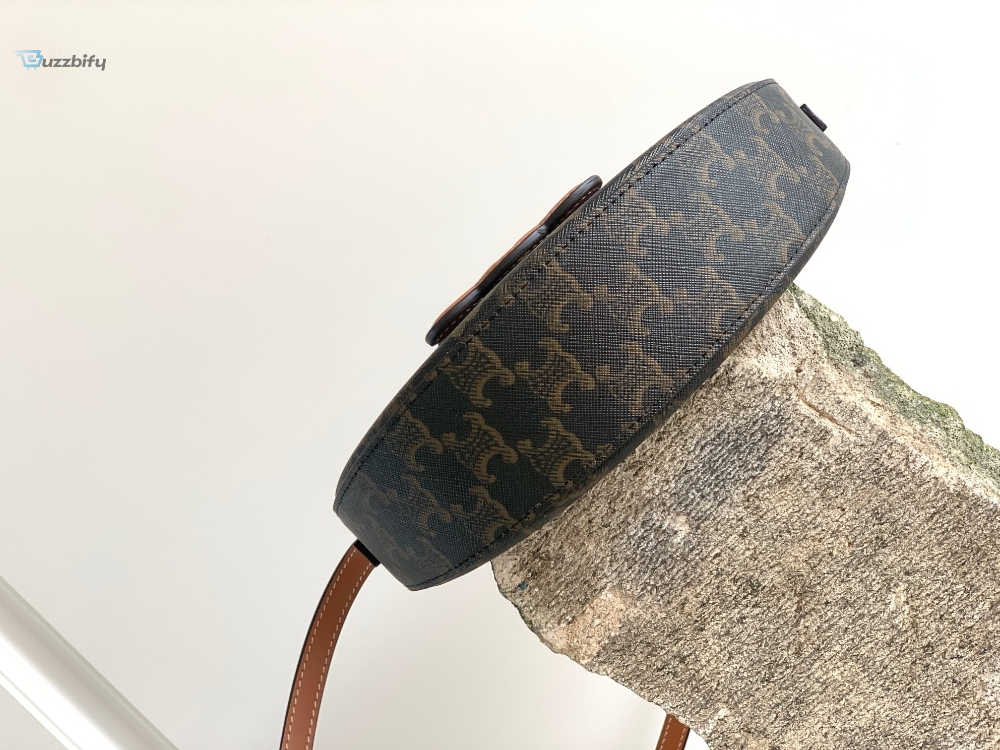 Celine Besace In Triomphe Canvas Bag Brown For Women 9In23cm