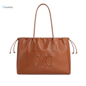 Celine Cabas Drawstring Cuir Triomphe Brown For Women 44Cm  17In 199973Du3.04Lu