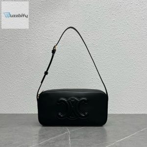 Celine Camera Shoulder Bag Cuir Triomphe Black For Women 10In26cm