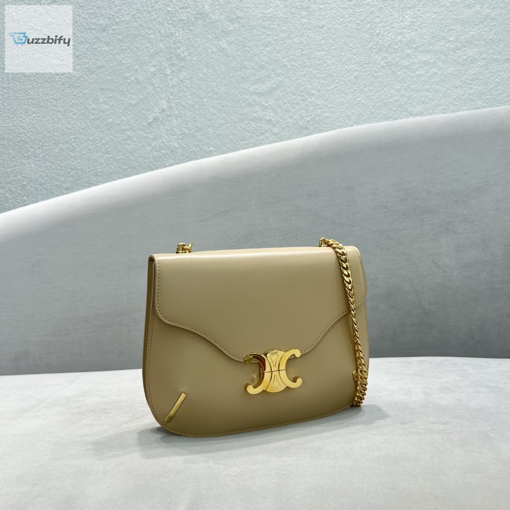 Celine Chain Besace Triomphe Beige For Women 10In24.5Cm