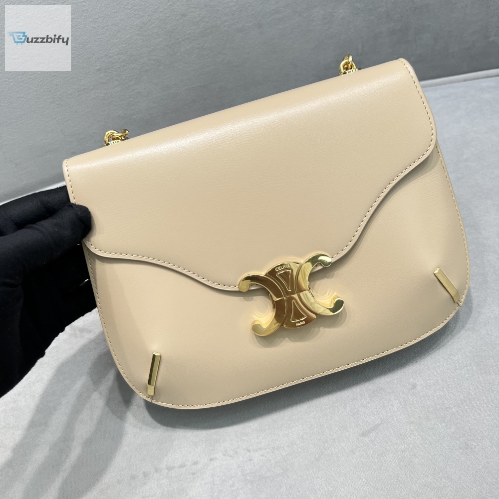 Celine Chain Besace Triomphe Beige For Women 10In24.5Cm