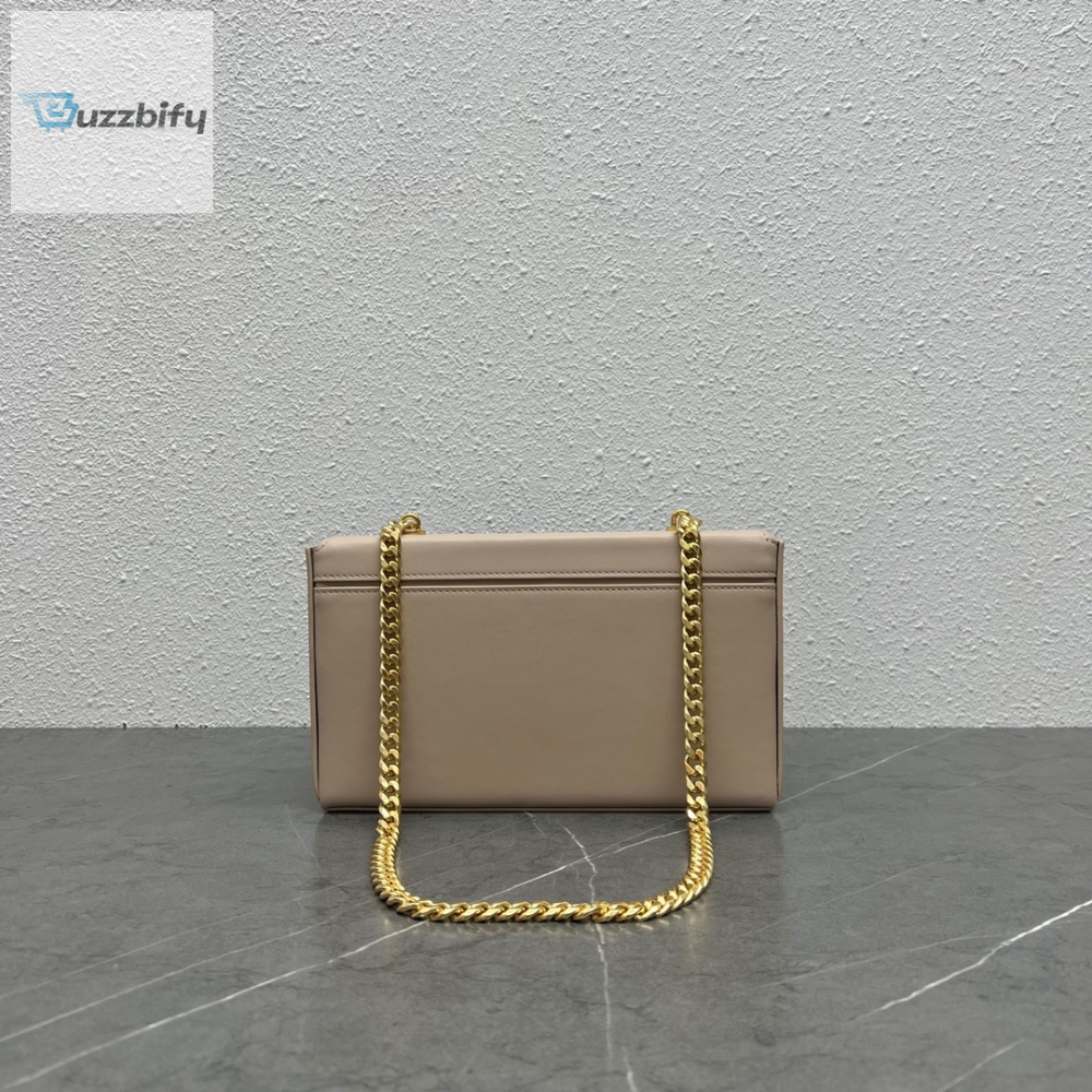 Celine Chain Box Triomphe Bag Beige For Women 9In22cm