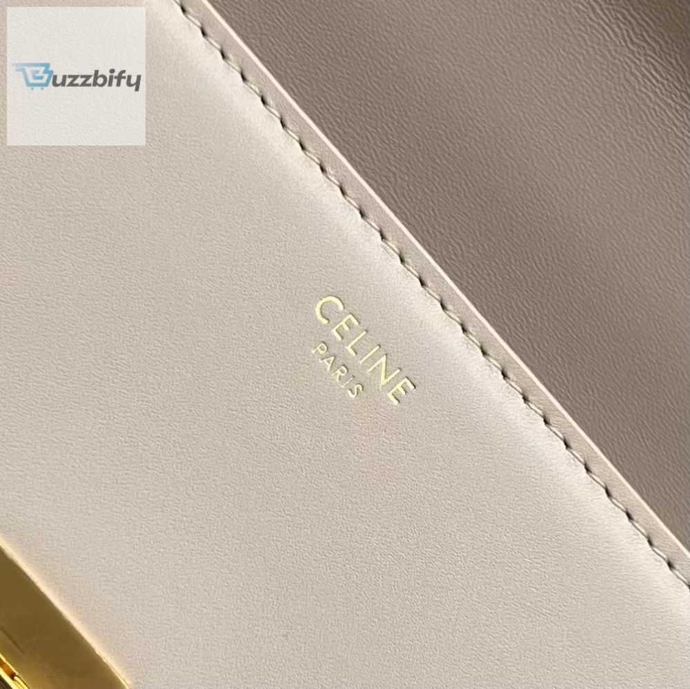 Celine Chain Box Triomphe Bag Beige For Women 9In22cm
