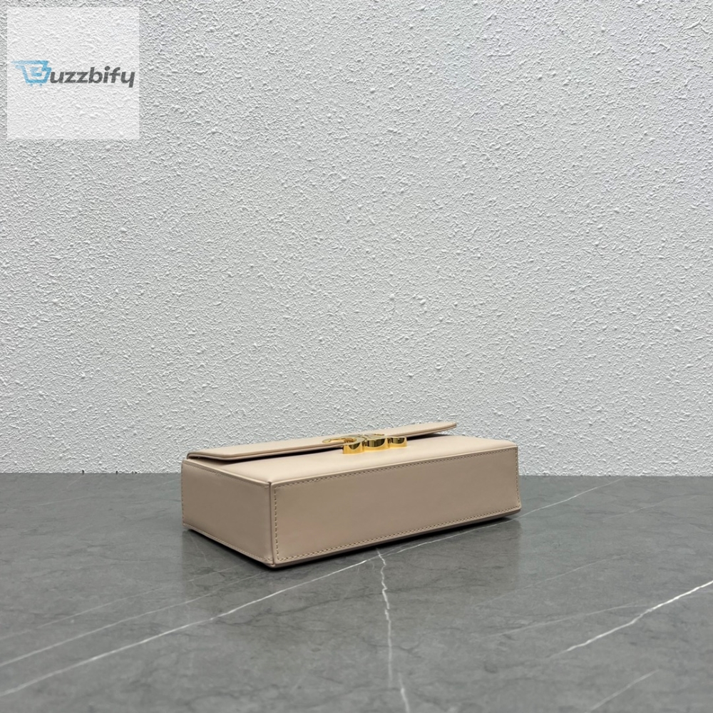 Celine Chain Box Triomphe Bag Beige For Women 9In22cm