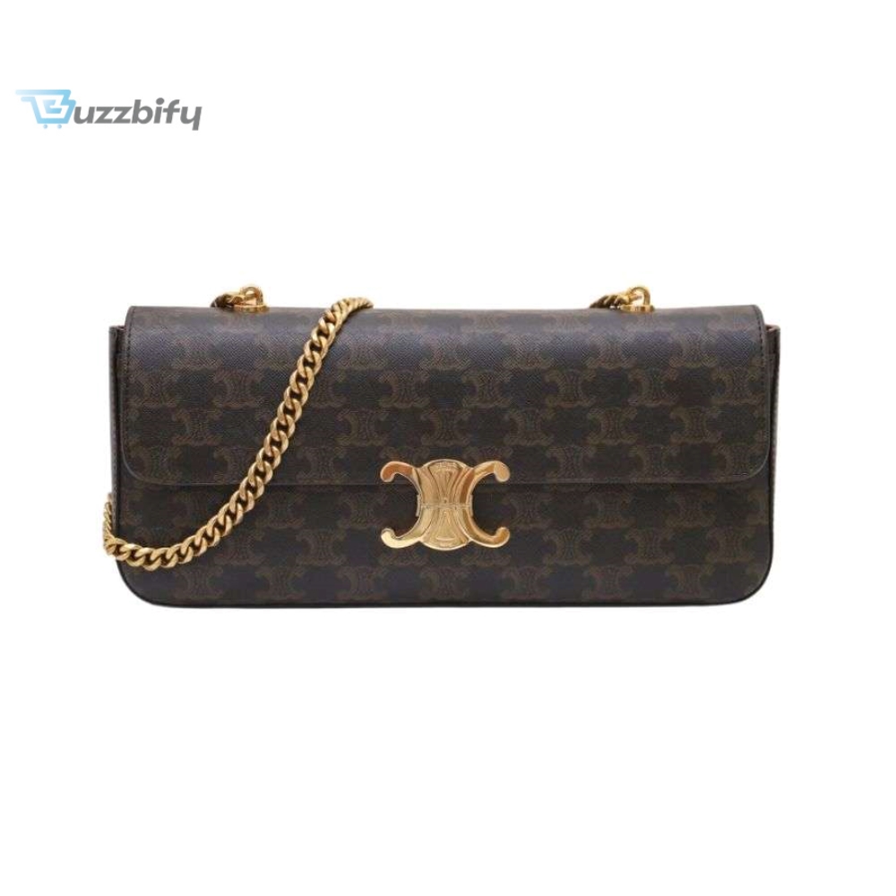 Celine Chain Shoulder Bag Brown For Women 13In33cm