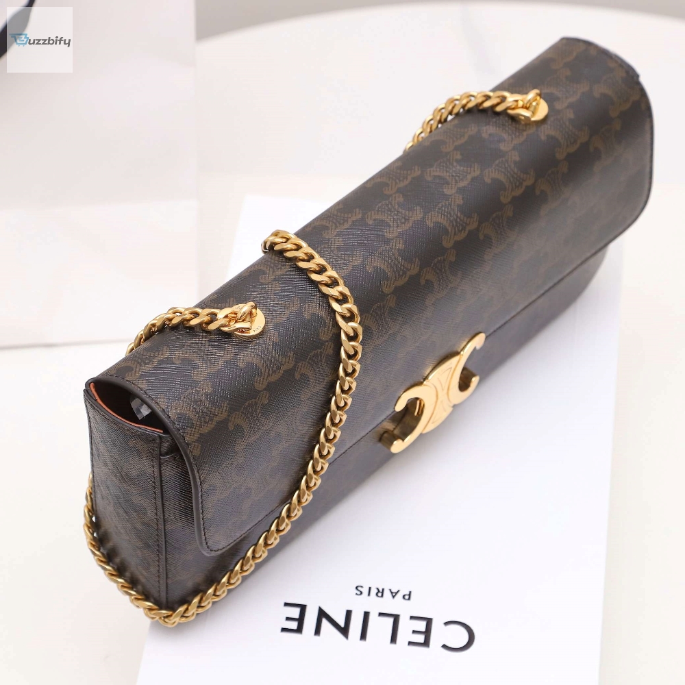 Celine Chain Shoulder Bag Brown For Women 13In33cm