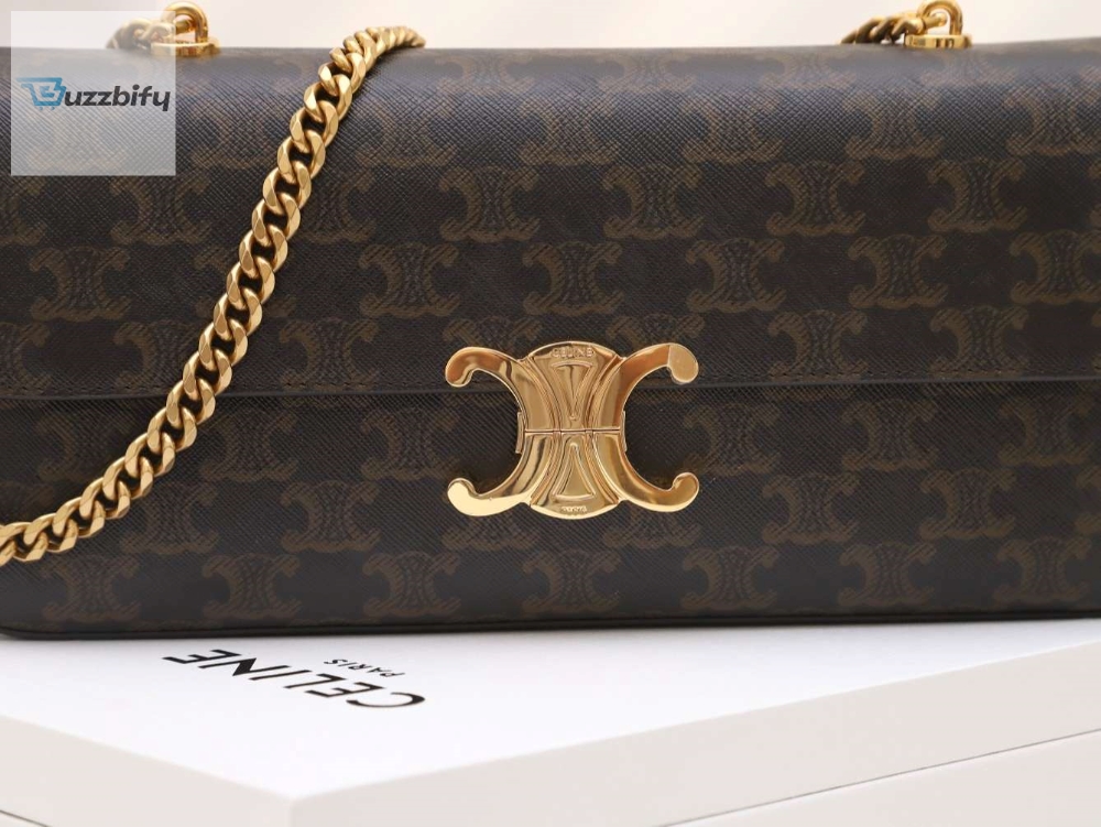 Celine Chain Shoulder Bag Brown For Women 13In33cm