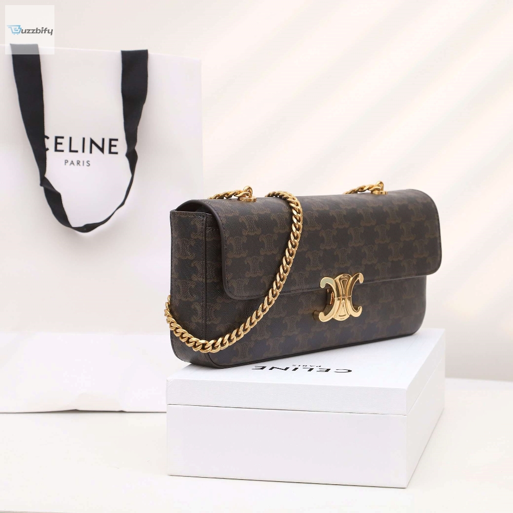 Celine Chain Shoulder Bag Brown For Women 13In33cm
