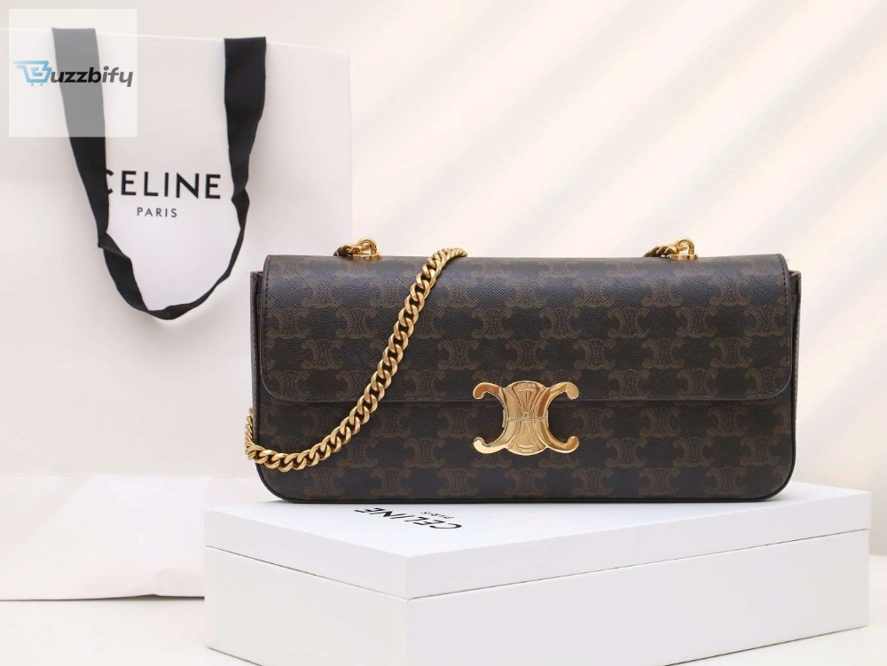 Celine Chain Shoulder Bag Brown For Women 13In33cm