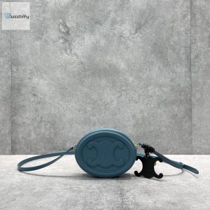 Celine Crossbody Oval Purse Cuir Triomphe Blue For Women 6In16cm 10I703dpq.07Dd