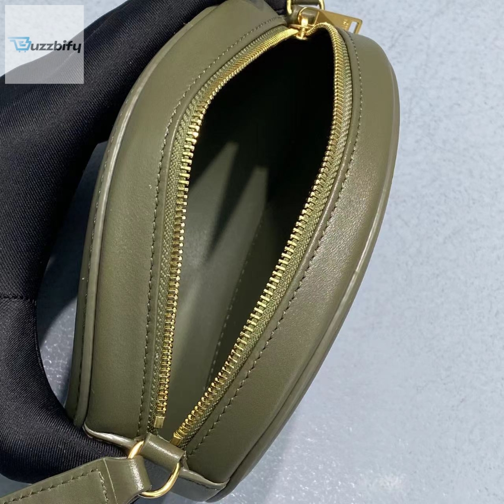Celine Crossbody Oval Purse Cuir Triomphe Dark Green For Women 6In16cm