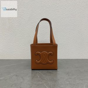 Celine Cube Bag Cuir Triomphe Square Tan For Women 6In15cm