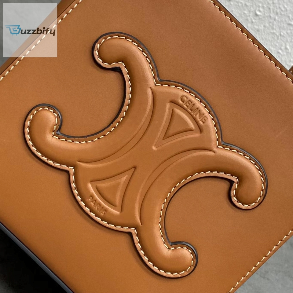 Celine Cube Bag Cuir Triomphe Square Tan For Women 6In15cm