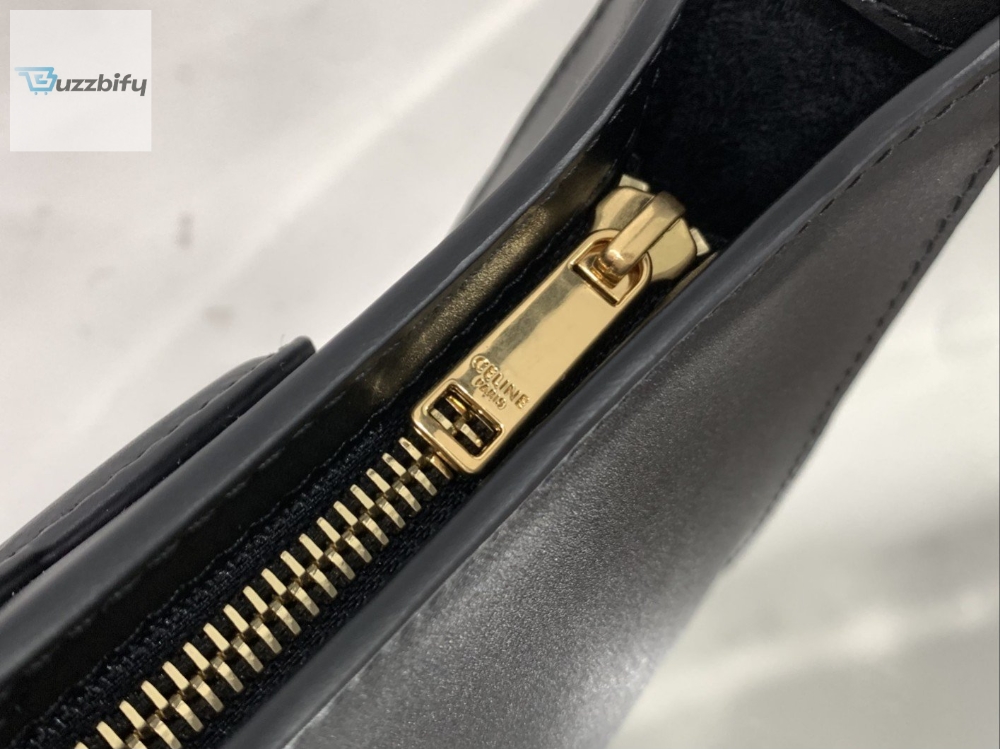 Celine Cuir Triomphe Bag Black For Women 9In24cm