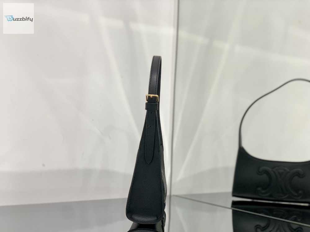 Celine Cuir Triomphe Bag Black For Women 9In24cm