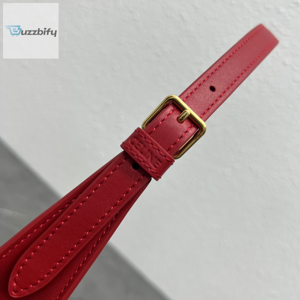 Celine Cuir Triomphe Shoulder Bag Red For Women 9.4In24cm