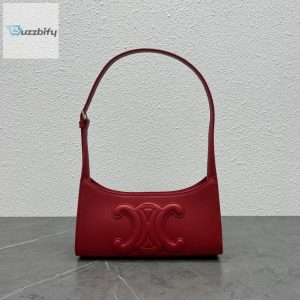 Celine Cuir Triomphe Shoulder Bag Red For Women 9.4In24cm