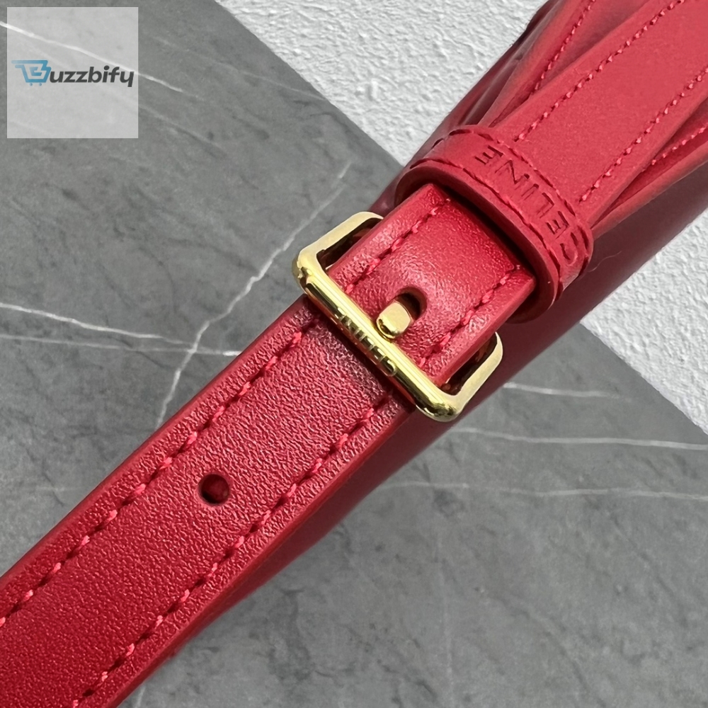 Celine Cuir Triomphe Shoulder Bag Red For Women 9.4In24cm