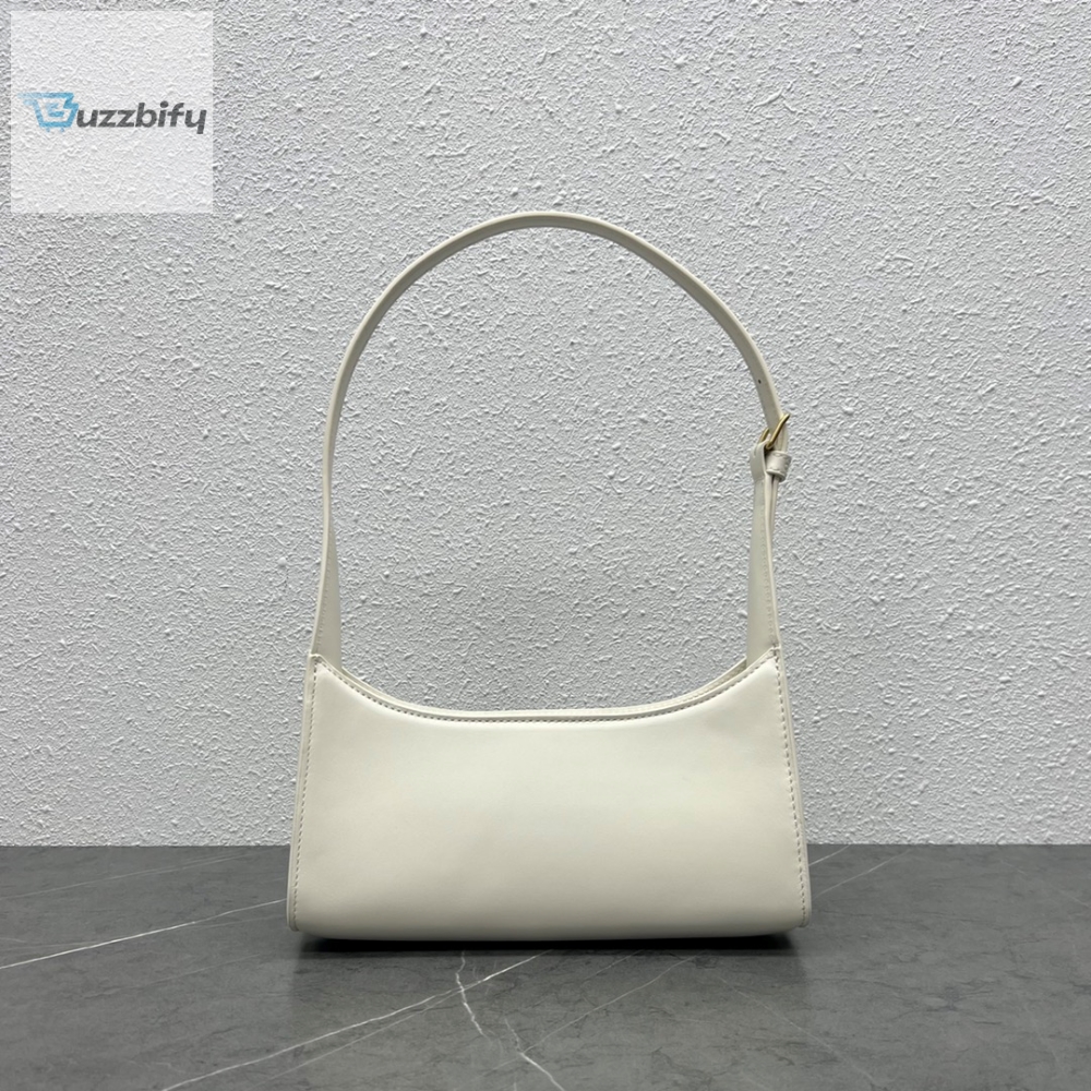 Celine Cuir Triomphe Shoulder Bag White For Women 9.4In24cm